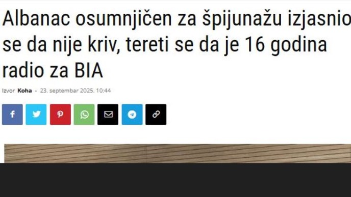 Negirao špijunažu za BIA